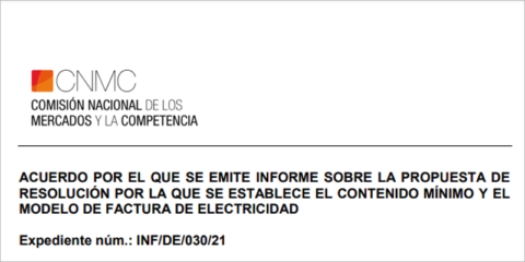 La CNMC aprueba el informe sobre la propuesta de nueva factura de electricidad del Miteco