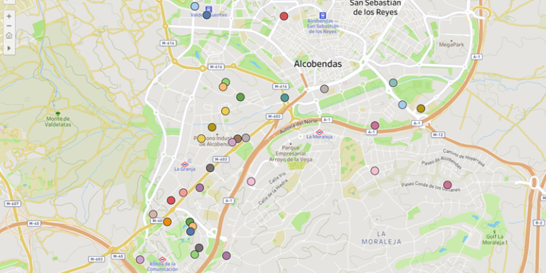El Ayuntamiento de Alcobendas publica un mapa de los puntos de recarga para VE del municipio