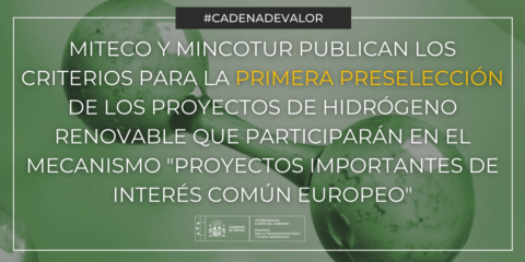 Aprobados los criterios para preseleccionar proyectos de hidrógeno renovable para el mecanismo PIICE