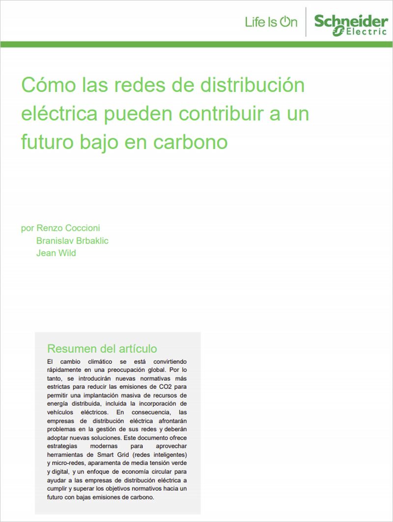 Portada Cómo las Redes de Distribución Eléctrica pueden contribuir a un futuro bajo en carbono