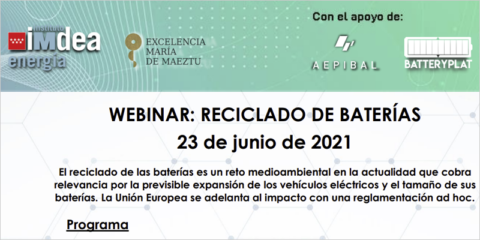 Webinar para analizar el reto medioambiental que supone el reciclado de las baterías