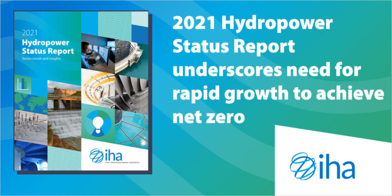 El Informe de estado de la energía hidroeléctrica de 2021 subraya la necesidad de un crecimiento rápido para lograr el cero neto