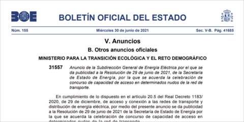 El Miteco subastará el acceso de las nuevas plantas renovables en 175 nudos de la red de transporte eléctrica