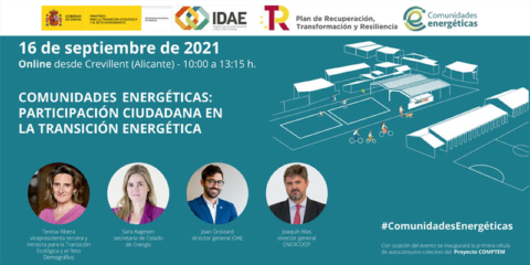 El IDAE organiza una jornada para presentar el ecosistema de ayudas para las comunidades energéticas