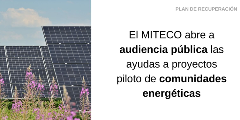 Audiencia pública sobre la orden de ayudas para proyectos piloto de comunidades energéticas