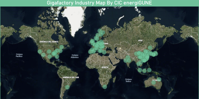mapa mundial de gigafactorías