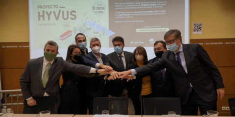 Firma del consorcio del proyecto HyVus para llevar el hidrógeno verde al transporte público de Alicante