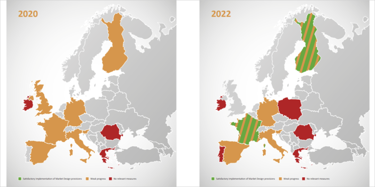 mapa de Europa comparación entre 2020 y 2022