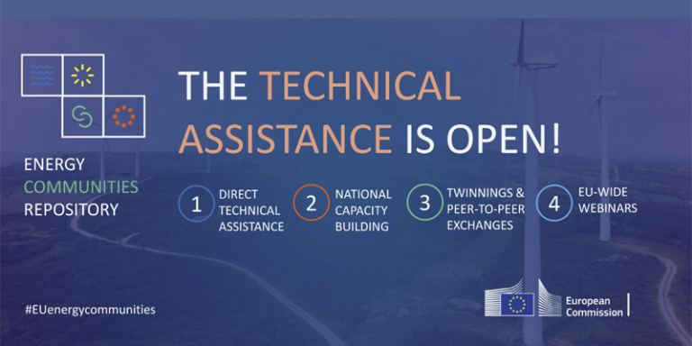 convocatoria de asistencia técnica del Repositorio de Comunidades Energéticas