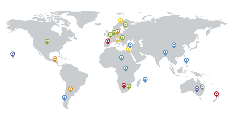 Mapa estudios de caso de todo el mundo