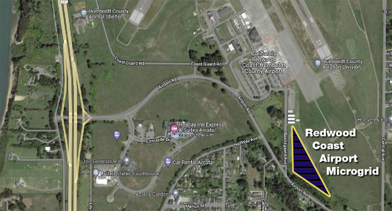 microrred del aeropuerto de Redwood Coast (RCAM) en el mapa