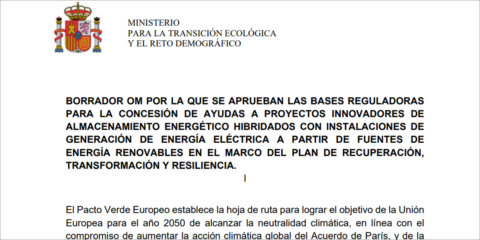 Audiencia pública de las bases de las ayudas a proyectos de almacenamiento energético