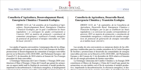 La Generalitat Valenciana convoca ayudas para promover y constituir comunidades energéticas locales