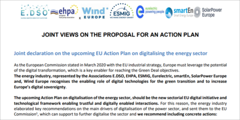 Declaración conjunta sobre el próximo Plan de Acción europeo de digitalización del sector energético