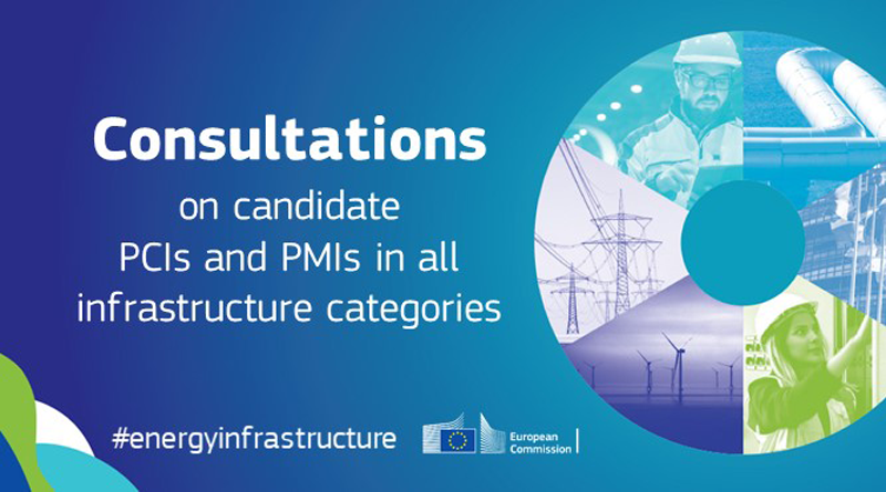 Cartel de las consultas de la Comisión Europea sobre los proyectos de infraestructura energética candidatos a PCI y PMI