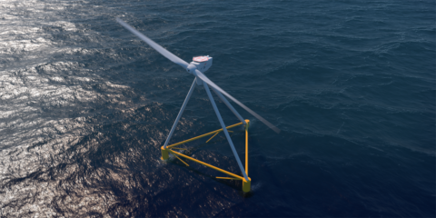 El proyecto NextFloat desarrollará un sistema eólico flotante de 6 MW frente a las costas de Francia