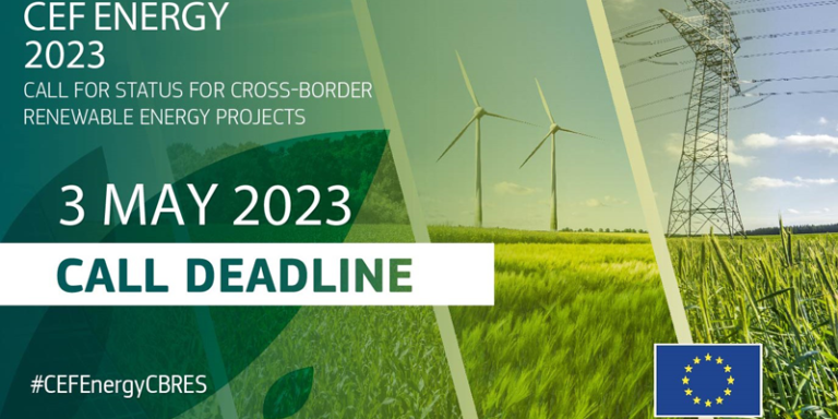 Cartel de la convocatoria de 2023 para obtener el estatus de proyectos transfronterizos de energías renovables