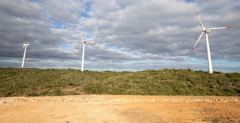 Parque eólico Milán en Menorca. 