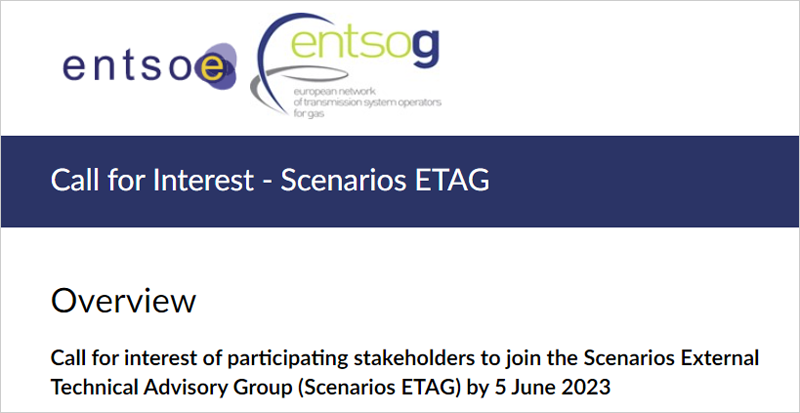Convocatoria para unirse al grupo 'Scenarios ETAG' 