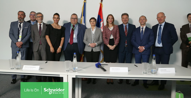 Firma del acuerdo de Schneider Electric para modernizar la red eléctrica de Serbia.