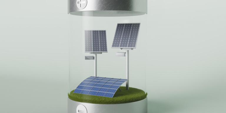 Batería solar y almacenamiento de energía.