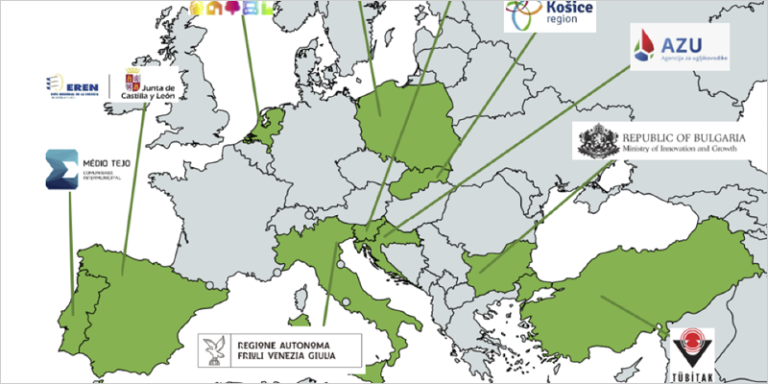 mapa de las autoridades seleccionadas