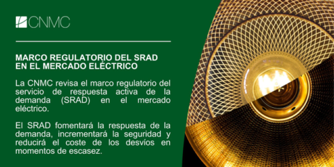 La CNMC revisa el marco regulatorio aplicable al servicio de respuesta activa de la demanda