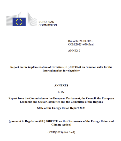 informe sobre la aplicación de la directiva sobre la electricidad