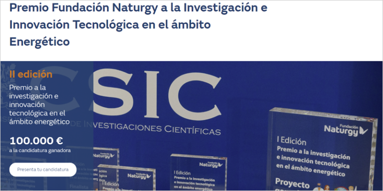 Premio Fundación Naturgy-CSIC a la investigación e innovación tecnológica en el ámbito energético