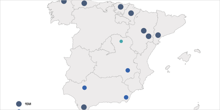 mapa de los proyectos seleccionados