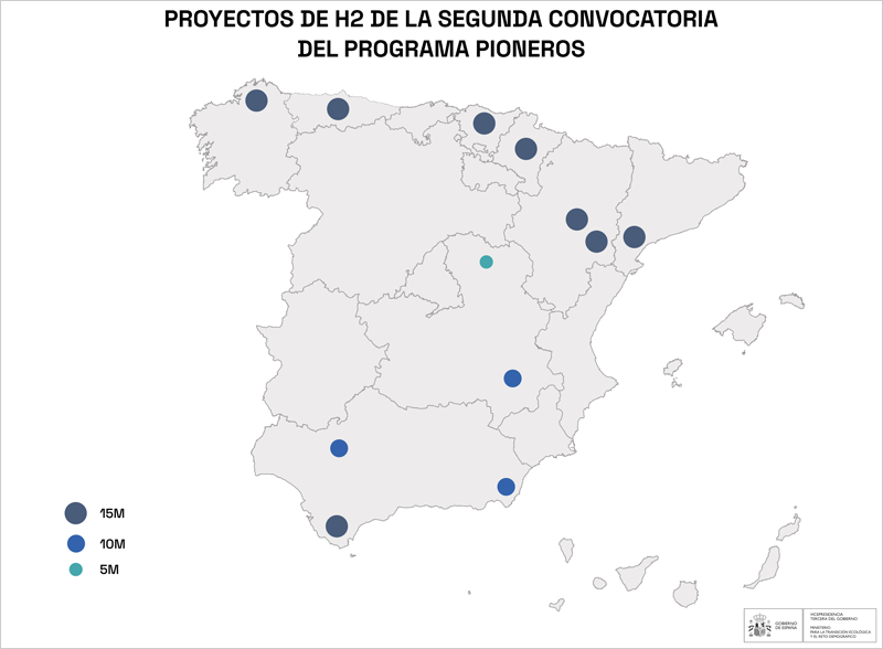 mapa de los proyectos seleccionados