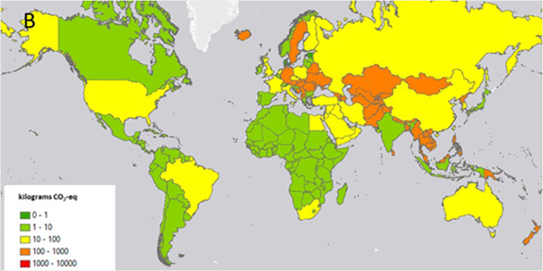 Mapa de una investigación de la Universidad Politécnica de Madrid (UPM).