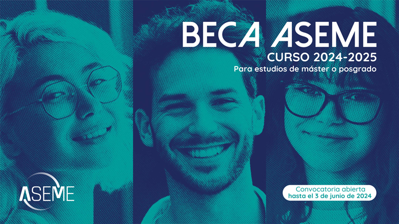 Cartel de convocatoria de beca de Aseme.