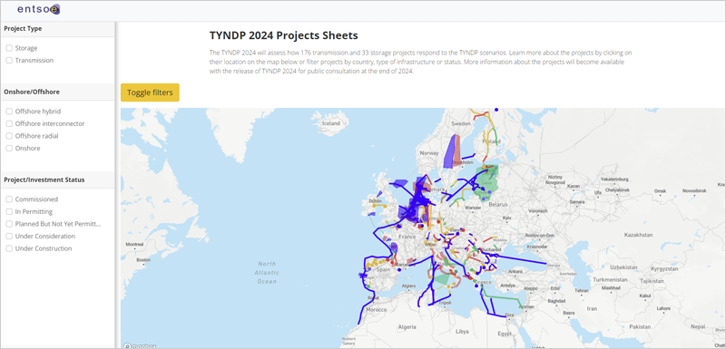 mapa interactivo TYNDP 2024