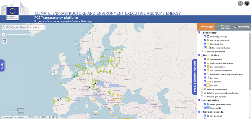 mapa de proyectos PCI