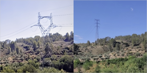 Red Eléctrica desmantela 44 apoyos de la línea eléctrica Ayora-Cofrentes tras activar la nueva