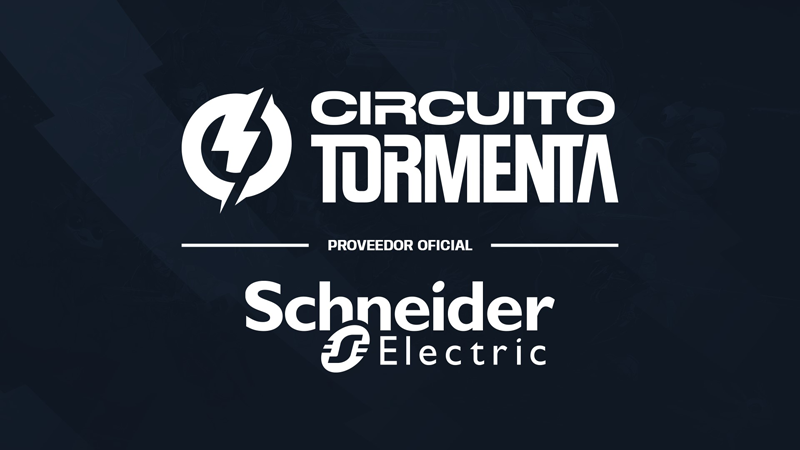 logos de Schneider Electric y Circuito Tormenta