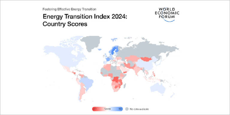 Mapa del informe 'Fostering Effective Energy Transition'.