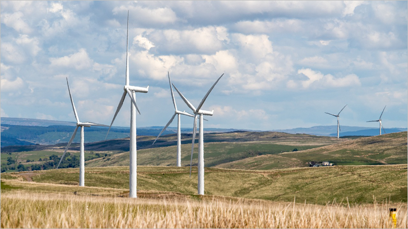 Foto de archivo de energía eólica.