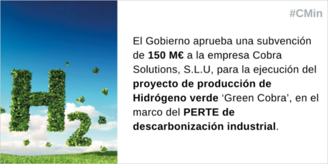 Aprobada una subvención de 150 millones de euros para el proyecto de hidrógeno verde Green Cobra