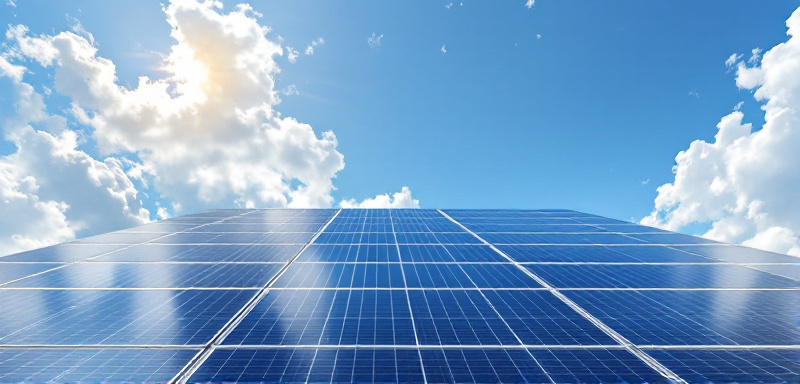 Paneles Fotovoltaicos en Azotea: Escena Hiperrealista Reflejando la Innovación en Energía Sostenible Imagen de azotea con varios paneles solares, simbolizando avances en autoconsumo eléctrico.