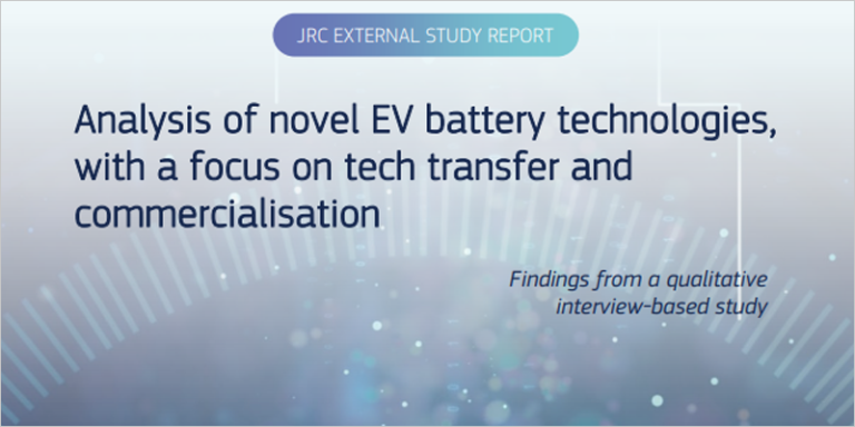 Portada de informe del JRC sobre baterías de vehículos eléctricos.