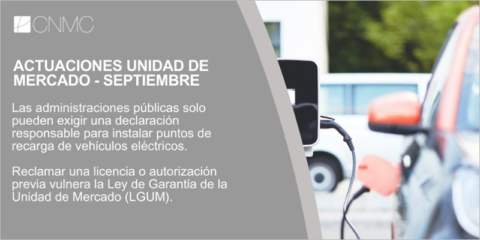 La CNMC establece que exigir una licencia para instalar puntos de recarga de VE vulnera la normativa