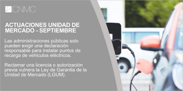 Las administraciones públicas solo pueden exigir una declaración responsable para instalar puntos de recarga de vehículos eléctricos