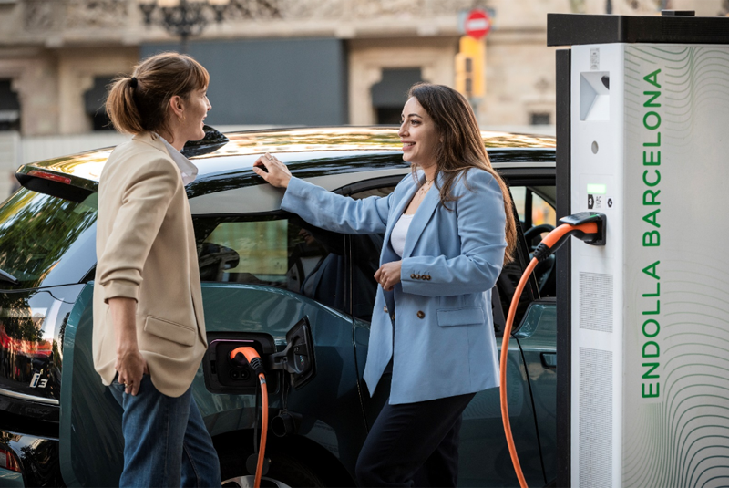 punto de recarga de vehículos eléctricos de la red Endolla Barcelona 