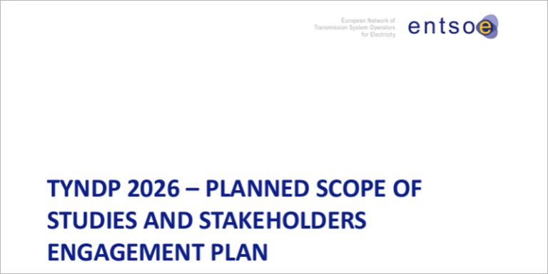 Consulta pública de ENTSO-E sobre el alcance del Plan Decenal de Desarrollo de la Red (TYNDP) 2026