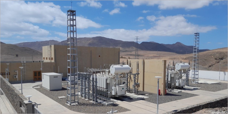 eje eléctrico de doble circuito de 132 kV en Fuerteventura