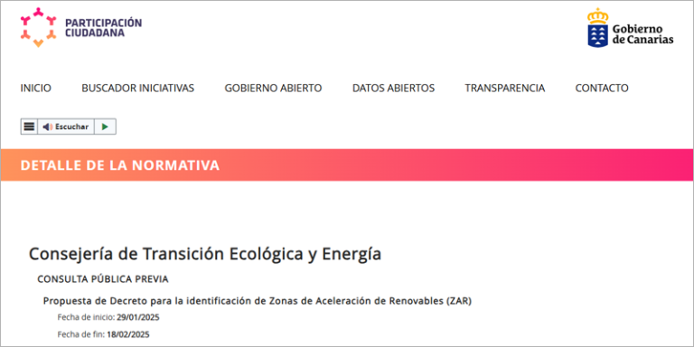 Consulta pública previa sobre la delimitación de las ZAR en Canarias