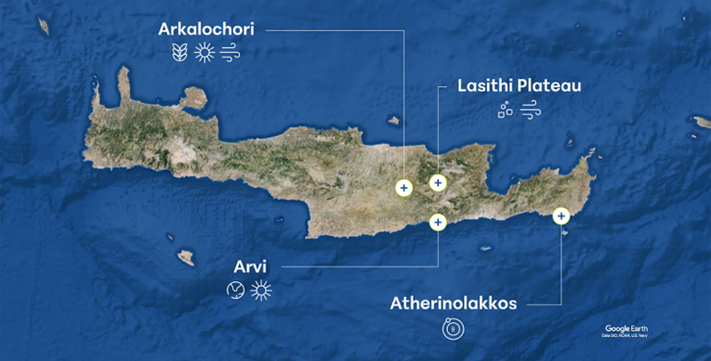 mapa de Creta