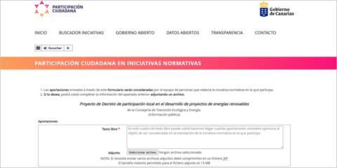 Consulta pública para regular la participación local en el desarrollo de renovables en Canarias